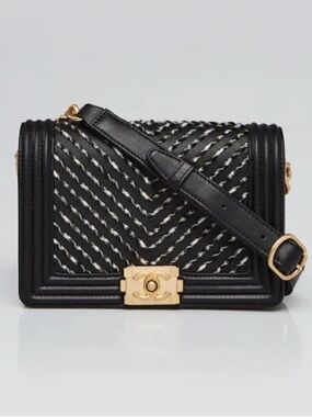 Gently Used CHANEL By The Sea Chevron Embroidered Waist Gold Chain Belt Boy bag